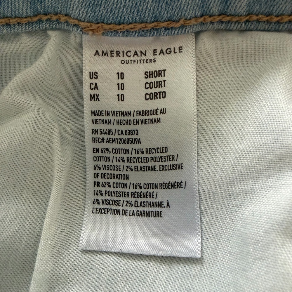 American Eagle Light Wash Skinny Jeans AE Next Level High-waisted 10 Short - Picture 10 of 10